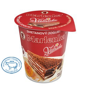 Smetanový jogurt z Valašska MARLENKA med, kakao, vlašské ořechy
